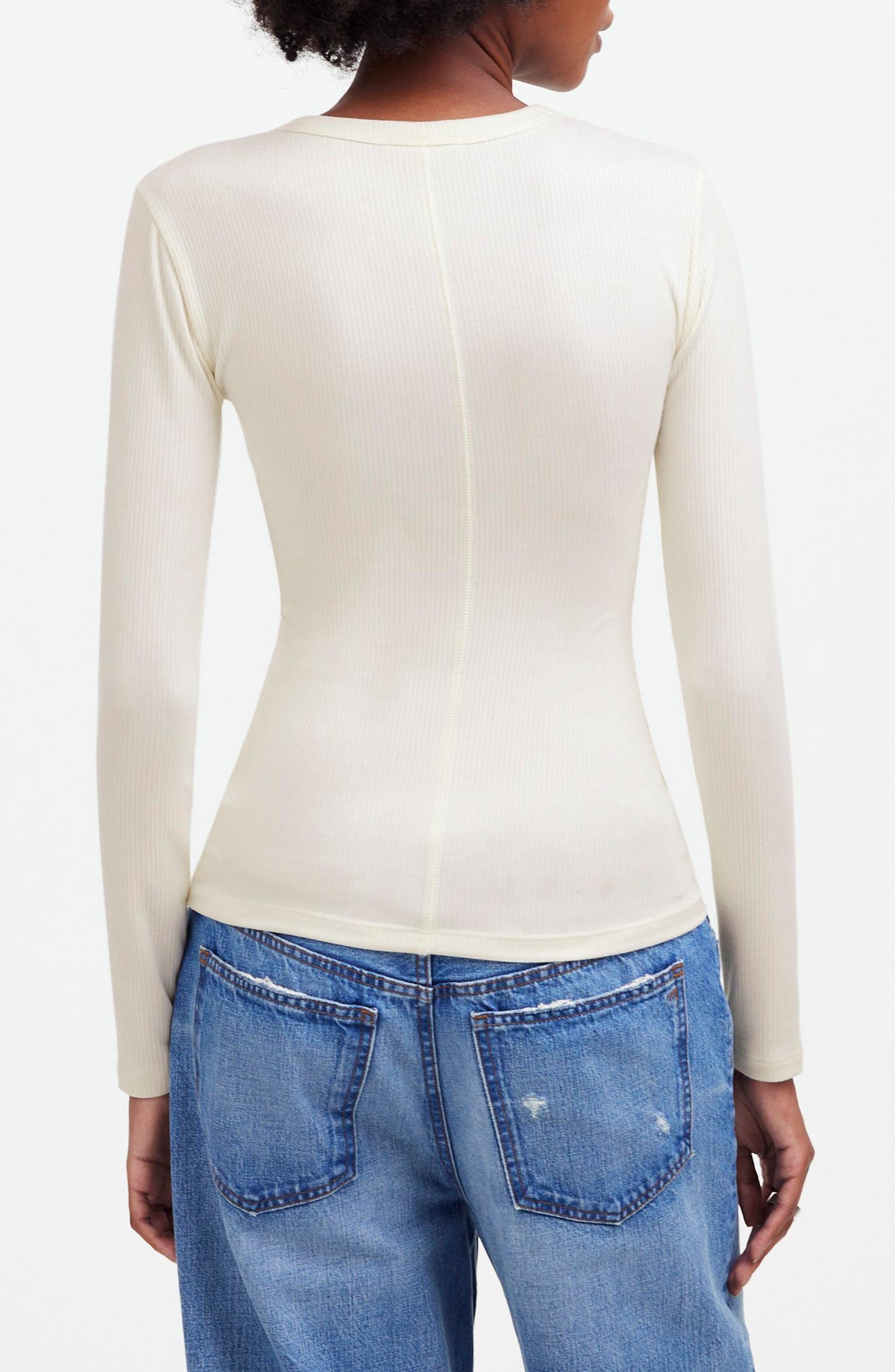 Drapey Long Sleeve Rib T-Shirt - image 4