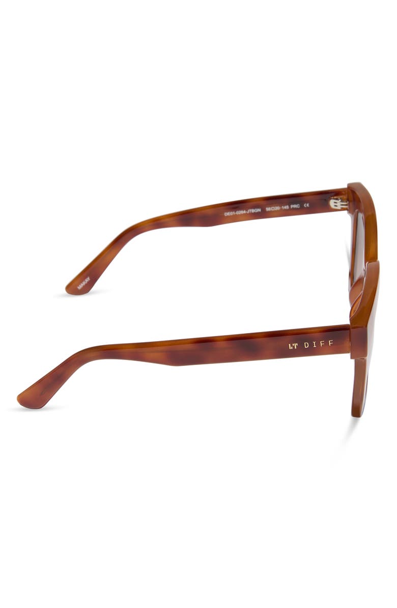 DIFF 56mm Makay Square Sunglasses, Alternate, color, Maple Tortoise