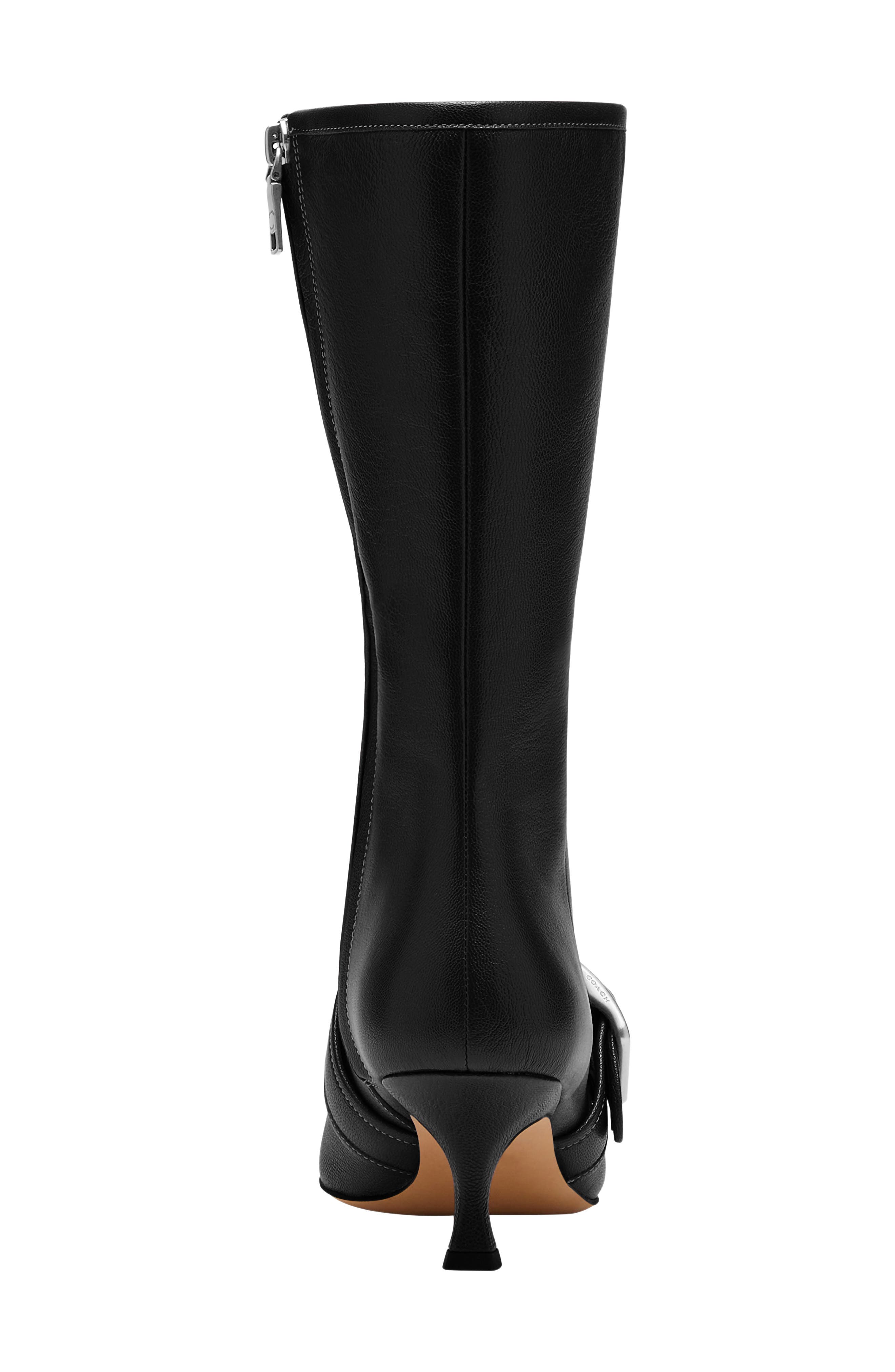 Margot Leather Boot, Alternate, color, BLACK