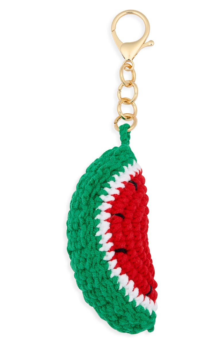 Leith Crochet Watermelon Bag Charm, Main, color, 
