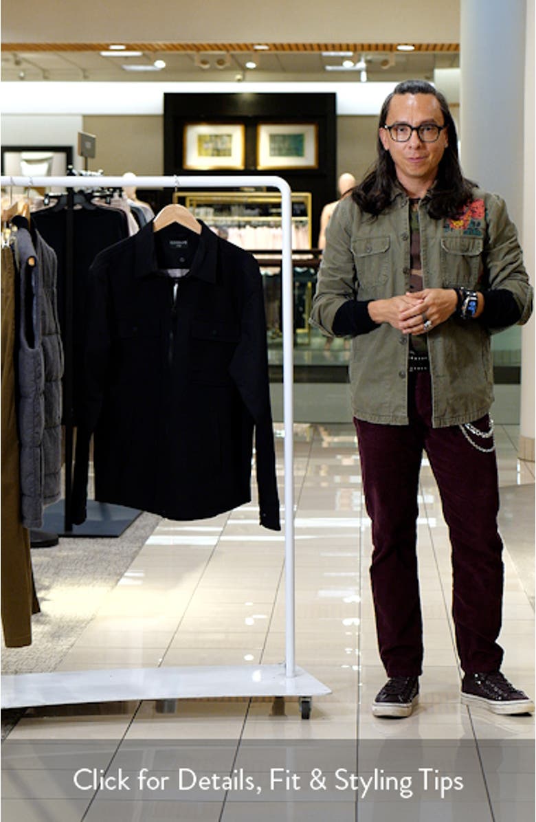 Solid Water Repellent Stretch Zip-Up Shirt Jacket, sales video thumbnail