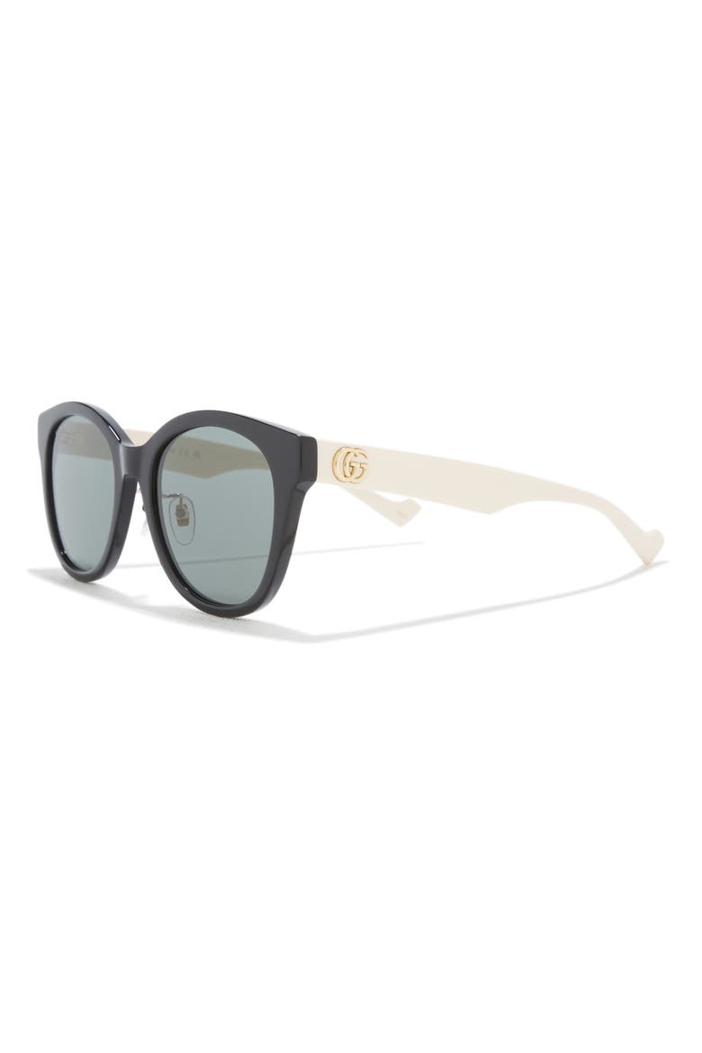 56mm Round Sunglasses, Alternate, color, BLACK WHITE GREY