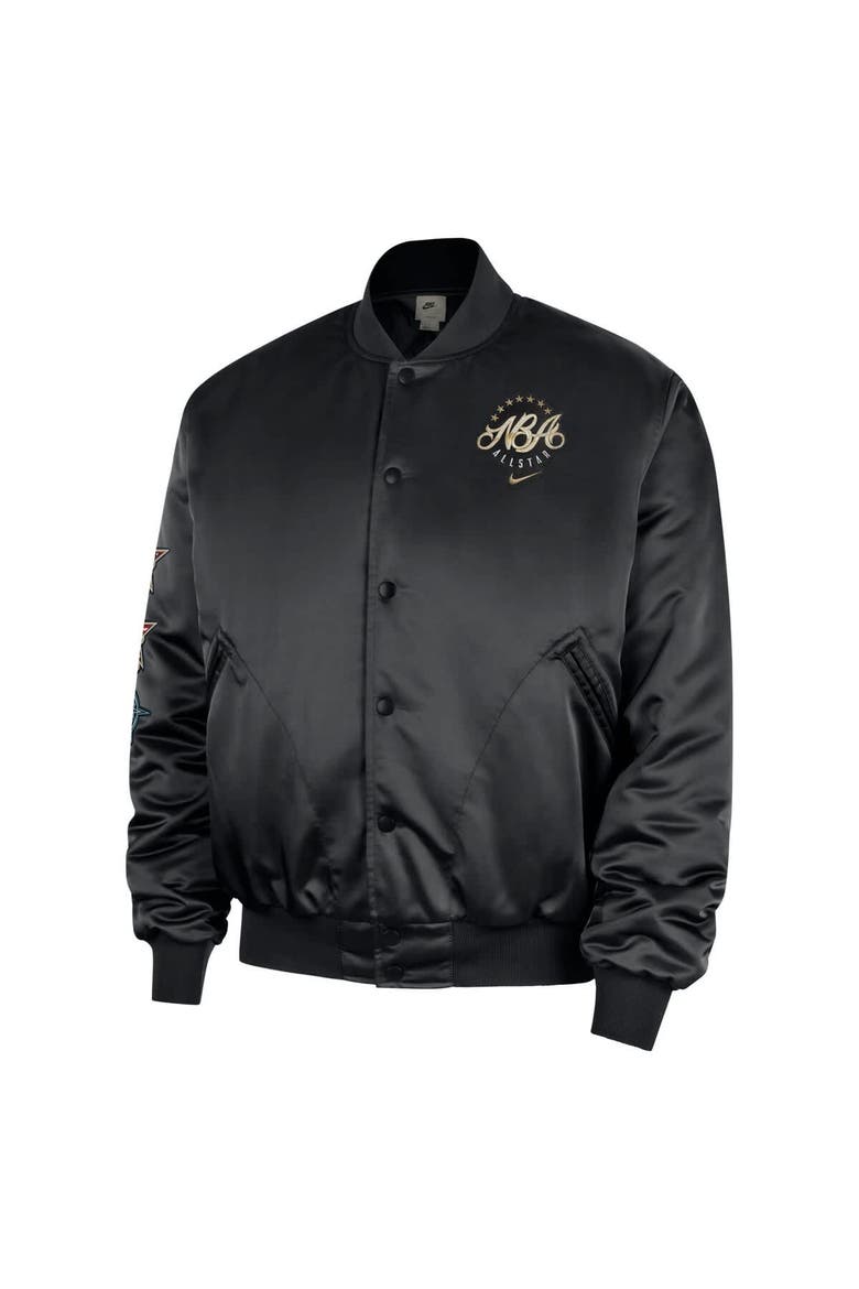 Men's Nike Black 2026 NBA All-Star Game Satin Full-Snap Jacket, Alternate, color, Black