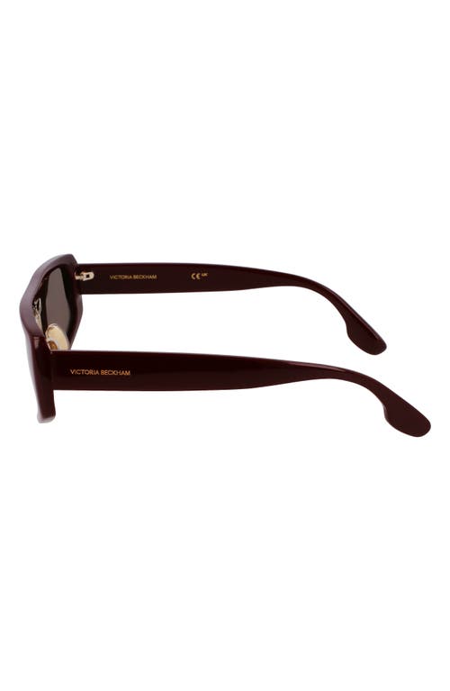 Victoria Beckham Classic Logo 57mm Gradient Modified Rectangular Sunglasses In Wine