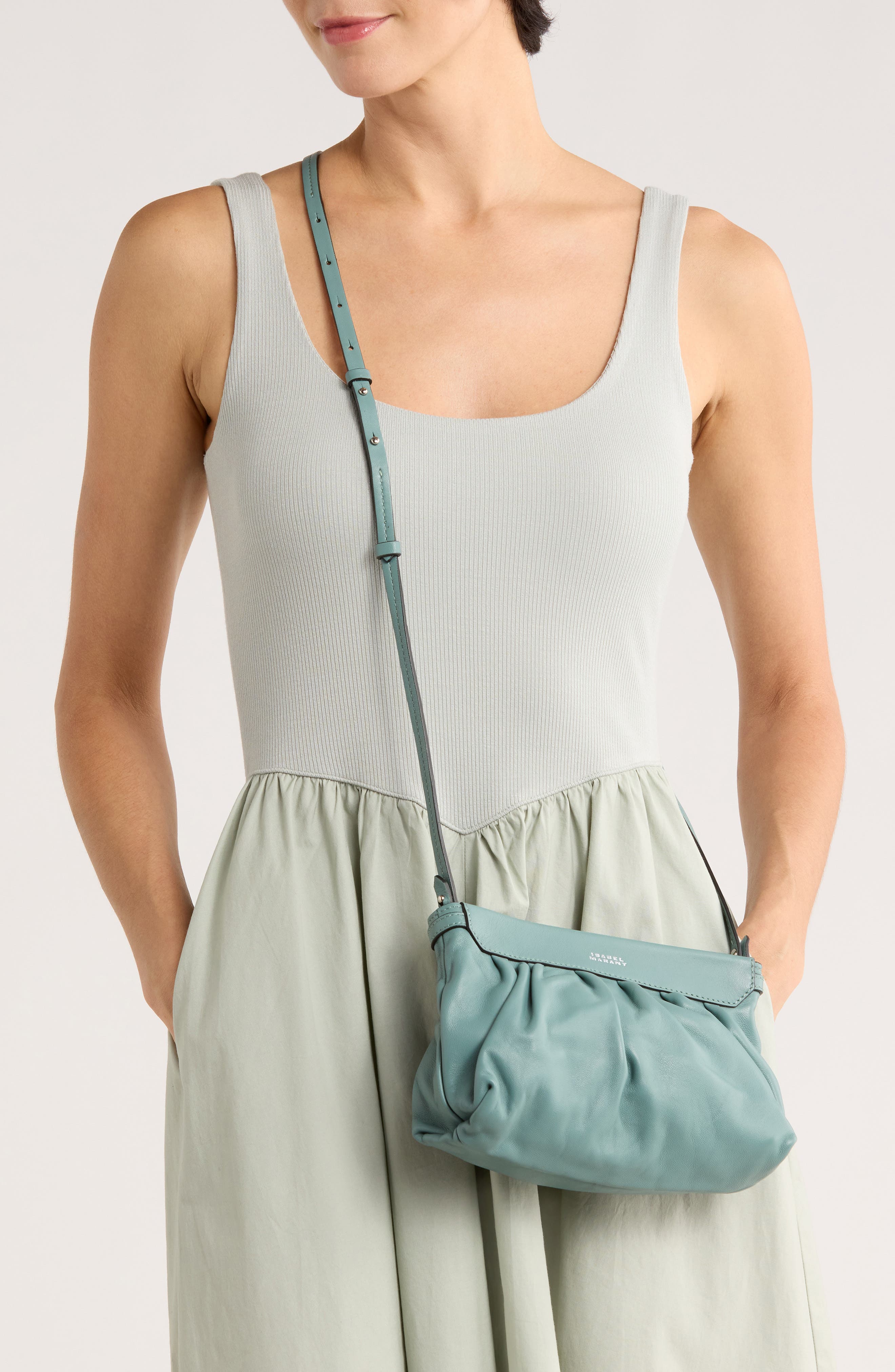Isabel Marant Small Luz Leather Clutch, Alternate, color, 