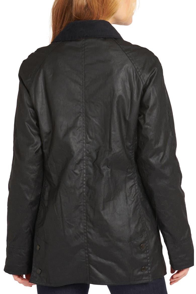 Beadnell Waxed Cotton Jacket, Alternate, color, BLACK