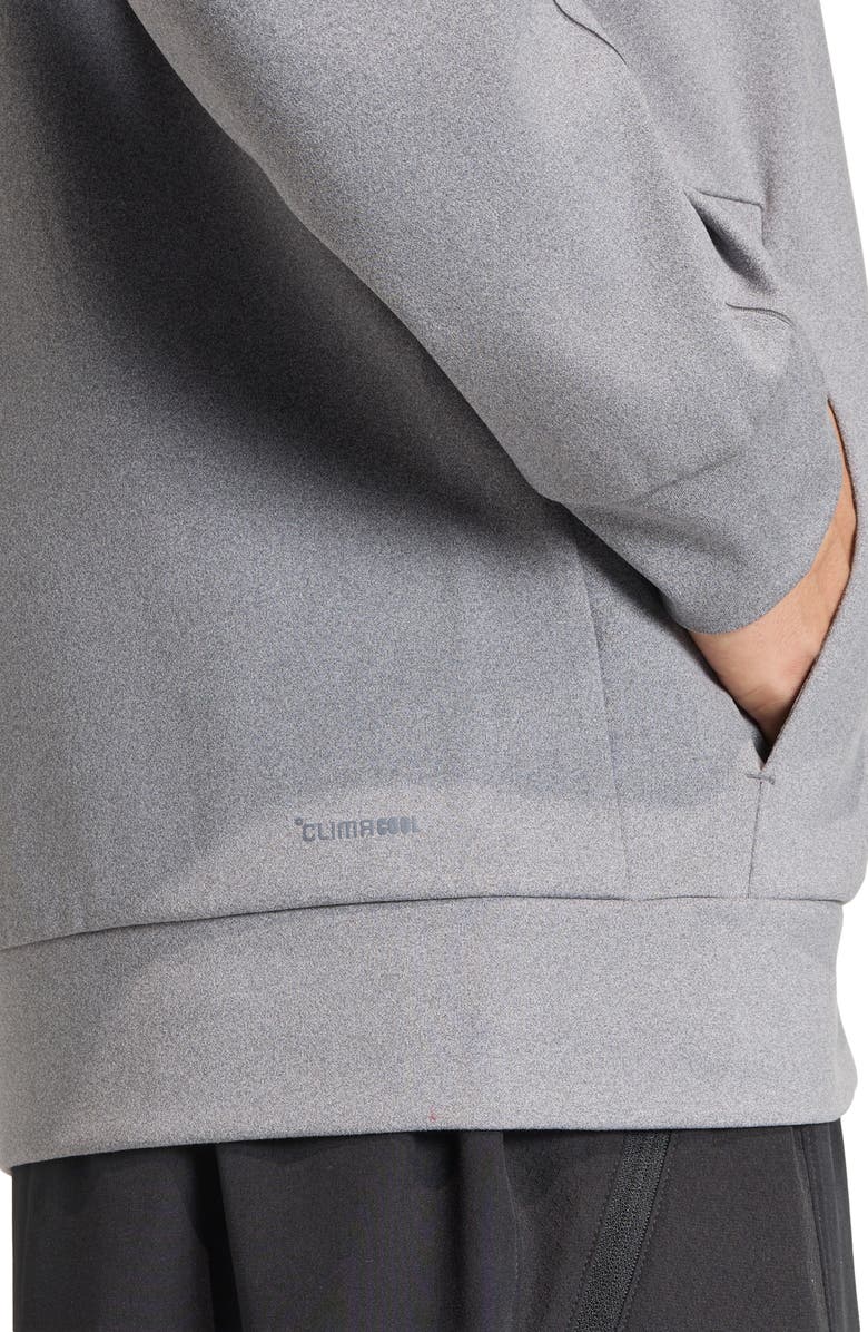 adidas Puremotion Zip-Up Hooded Jacket, Alternate, color, Grey Five Melange