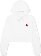 Dalix Strawberry Cropped Fleece Hoodie