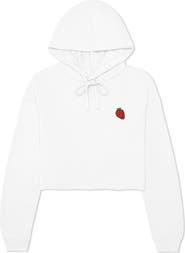 Dalix Strawberry Cropped Fleece Hoodie