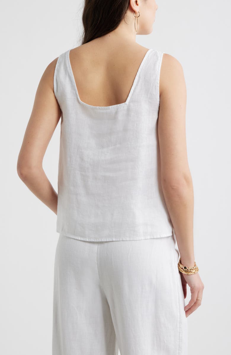 Caslon<sup>®</sup> Linen Button-Up Tank, Alternate, color, White