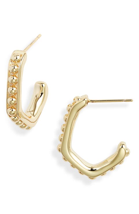 Lonnie Beaded Huggie Hoop Earrings