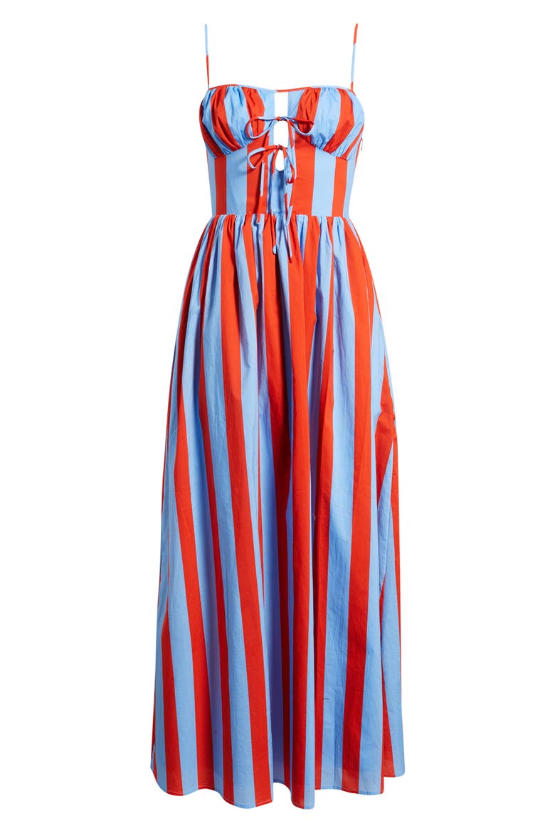 Primo Lace Back Stripe Sleeveless Maxi Dress, Alternate, color, BLUE MULTI