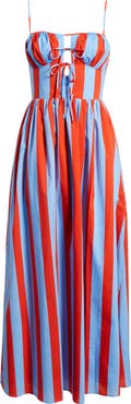 Line & Dot Primo Lace Back Stripe Sleeveless Maxi Dress