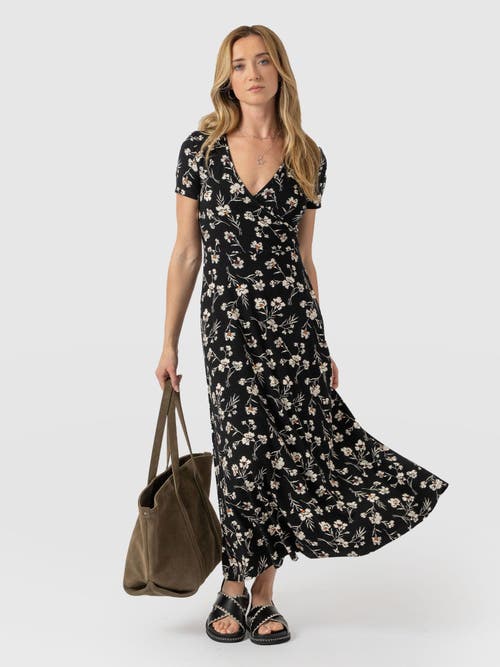Shop Saint + Sofia Maggie Wrap Short Sleeve Midi Dress