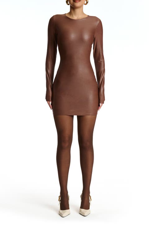 Got Me Drippin' Faux Leather Minidress