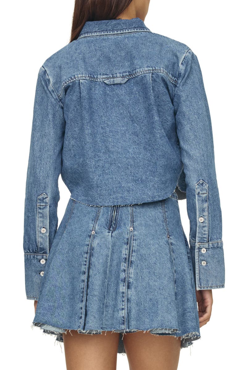 WARP+WEFT Anr High-Low Crop Denim Shacket, Alternate, color, 