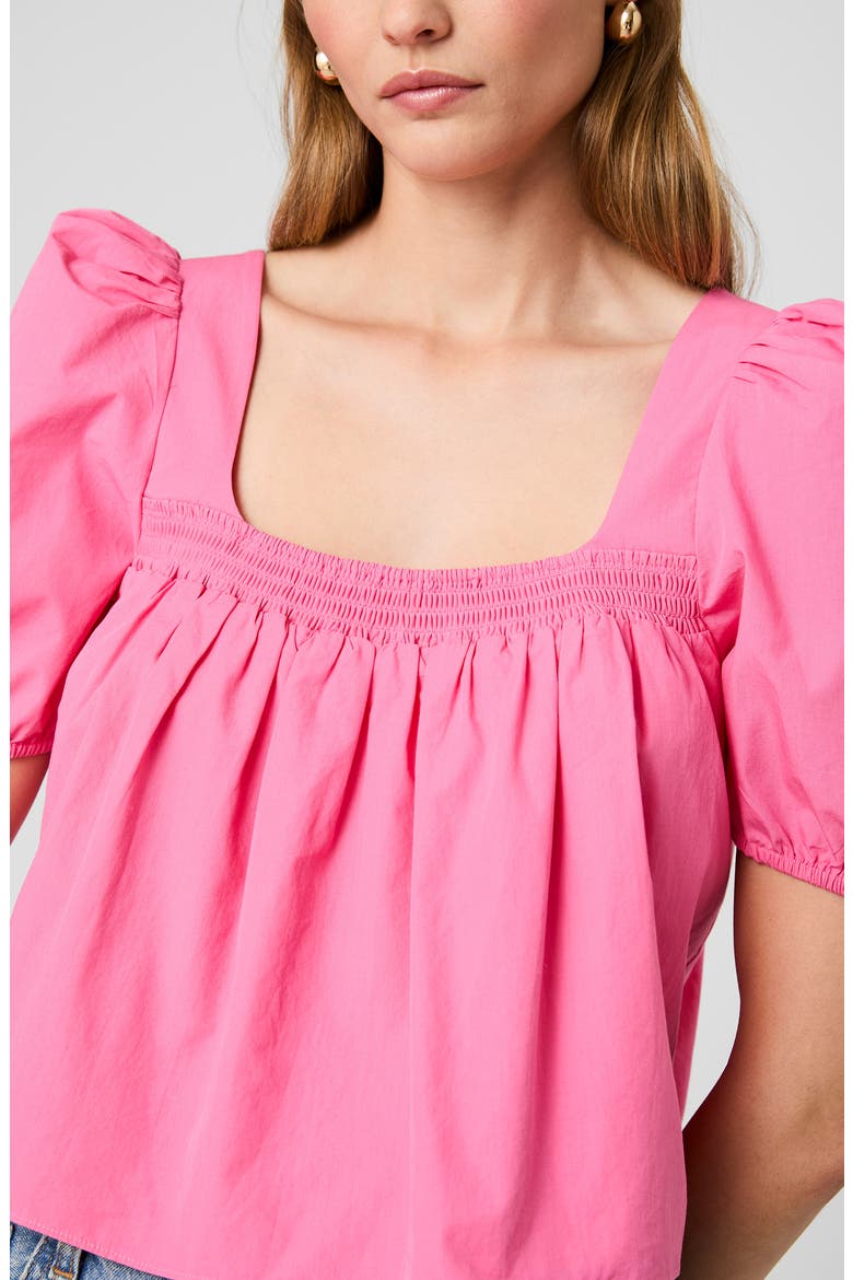 Cambria Cotton Puff Sleeve Top, Alternate, color, GUAVA PINK