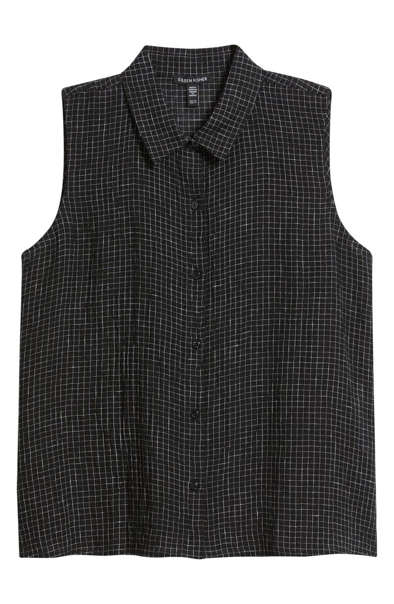 Eileen Fisher Sleeveless Organic Linen Shirt, Alternate, color, 