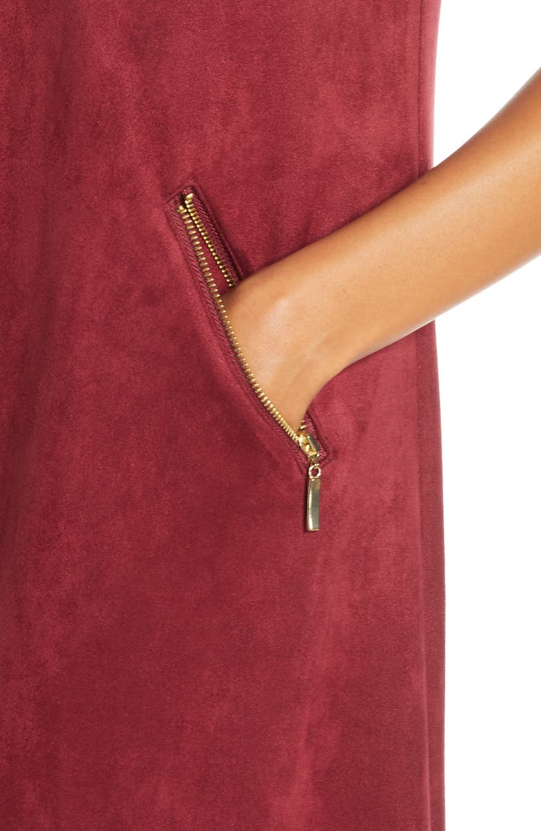 Donna Ricco Faux Suede Shift Dress, Alternate, color, 