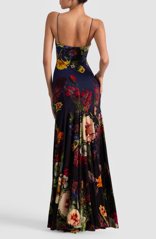Alice And Olivia Alice + Olivia Augusta Floral Gown In Multi