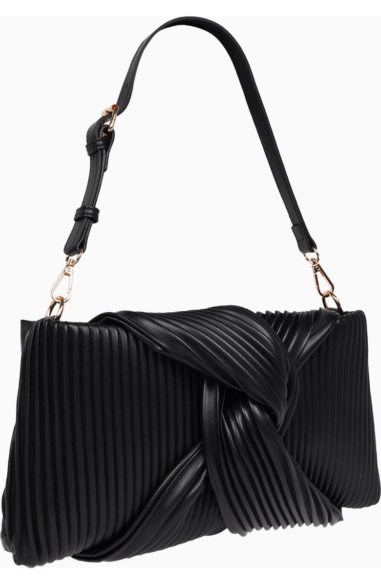JASON WU Pleated Knot Clutch, Alternate, color, Black