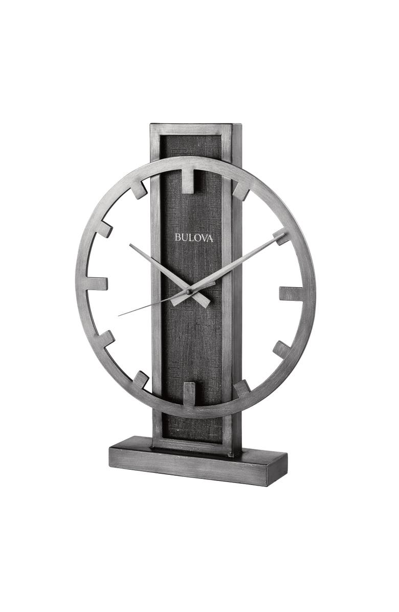 Bulova Clocks Silver Streak Tabletop Clock, Main, color, Silver