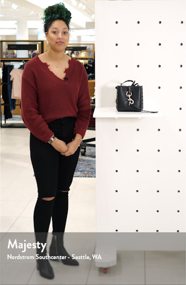 Mini Megan Studded Leather Feed Bag, sales video thumbnail