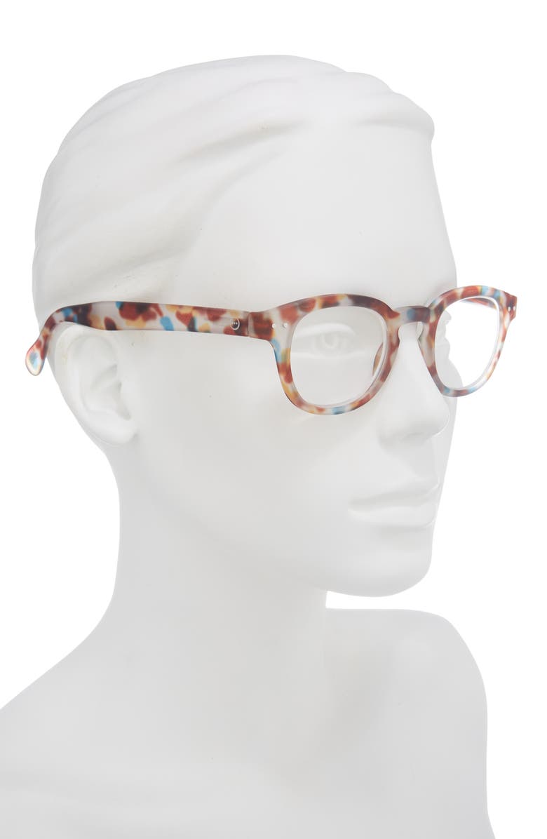 IZIPIZI 47mm Rectangular Reading Glasses, Alternate, color, Blue Tortoise