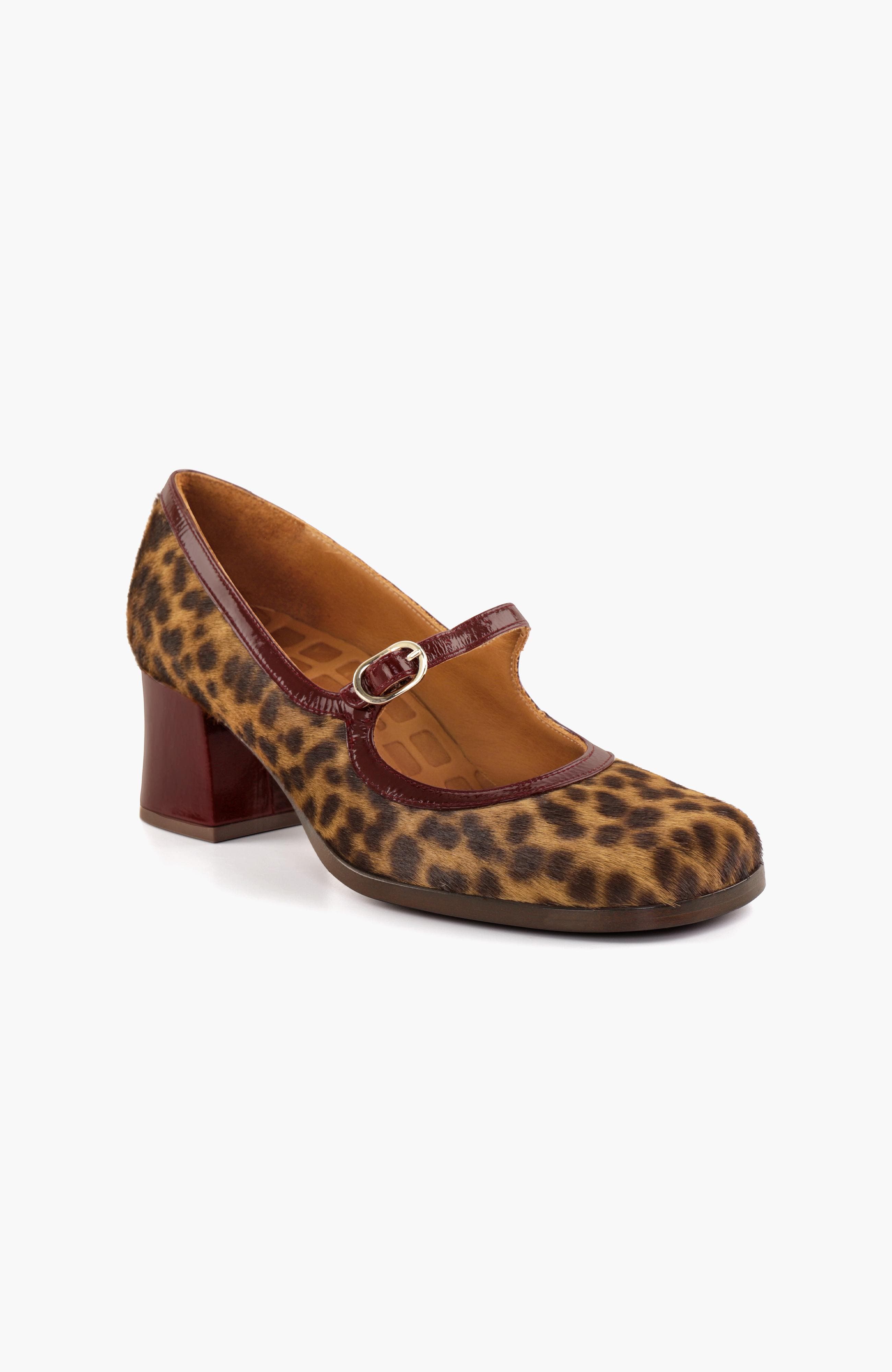 Leopard Print Patent Leather Mary Jane Pumps, Alternate, color, Tawny