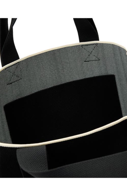 Allsaints Izzy Heart Large Knitted Tote Bag In Black
