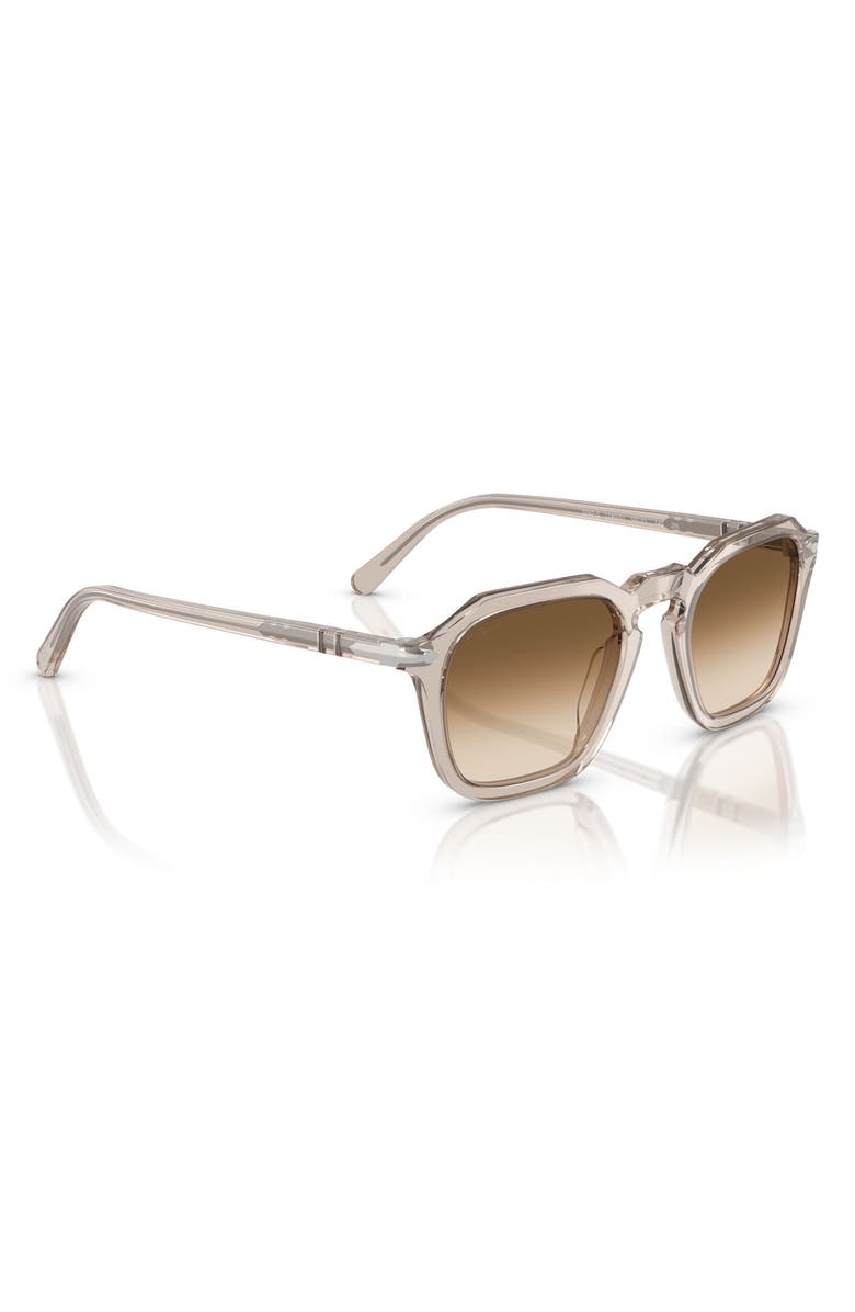 Persol 50mm Square Sunglasses, Alternate, color, Transparent Brown Grey / Clear
