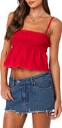 EDIKTED Millie Smocked Babydoll Camisole