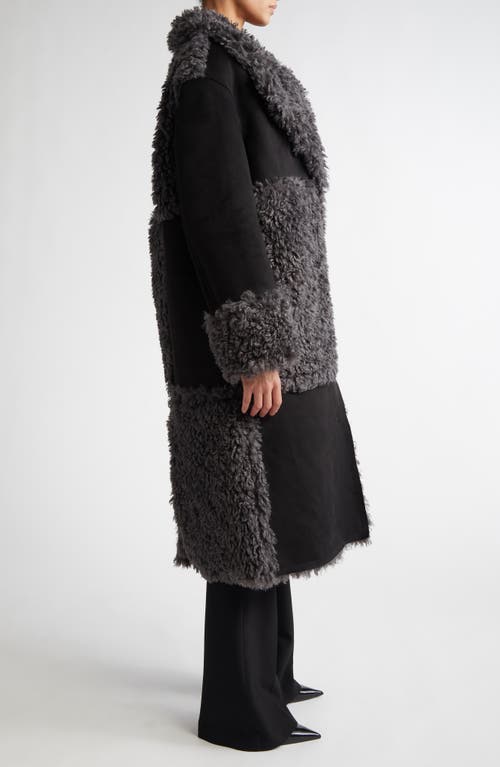 Stand Studio Becky Paneled Faux Shearling Coat In Black