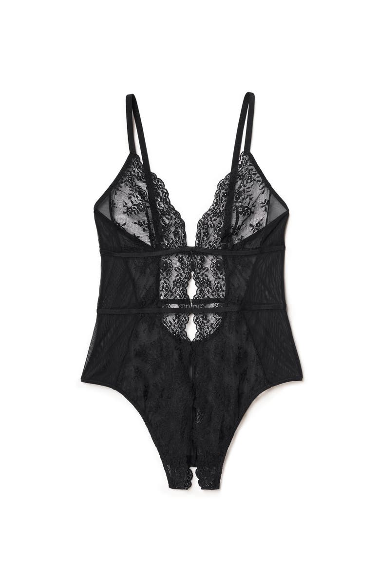 Adore Me Rosie Crotchless Bodysuit Lingerie, Alternate, color,
