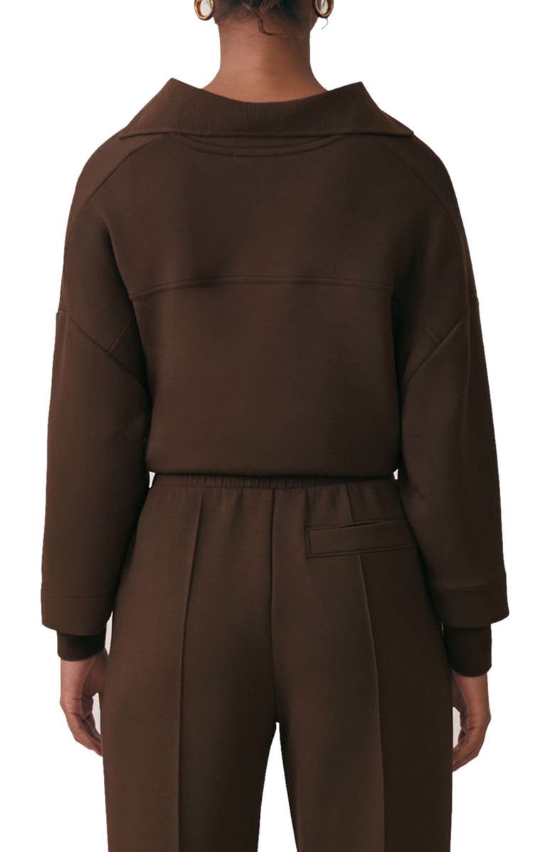 Reiss Bernie Crop Sweatshirt, Alternate, color, Chocolate