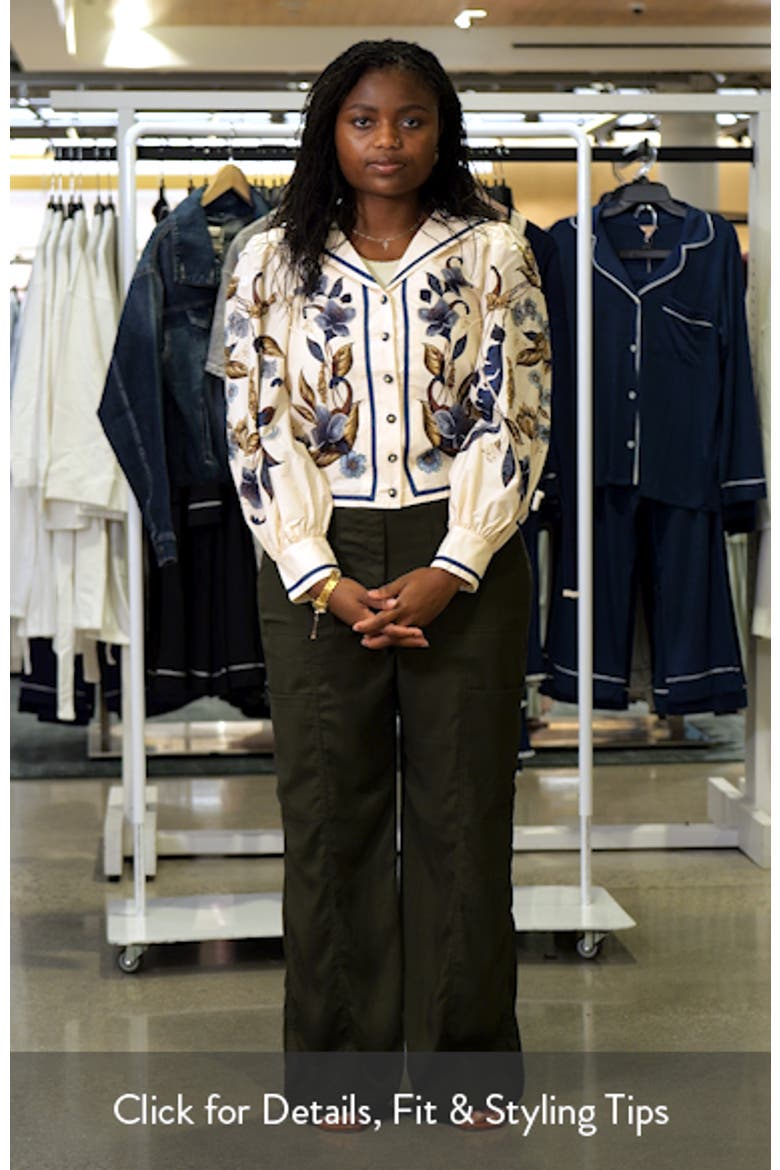 Golden Nature Floral Sailor Collar Button-Up Top video