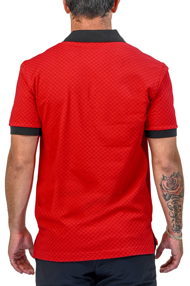 Mozartsquaretip Stretch Nylon Polo, Alternate, color, RED