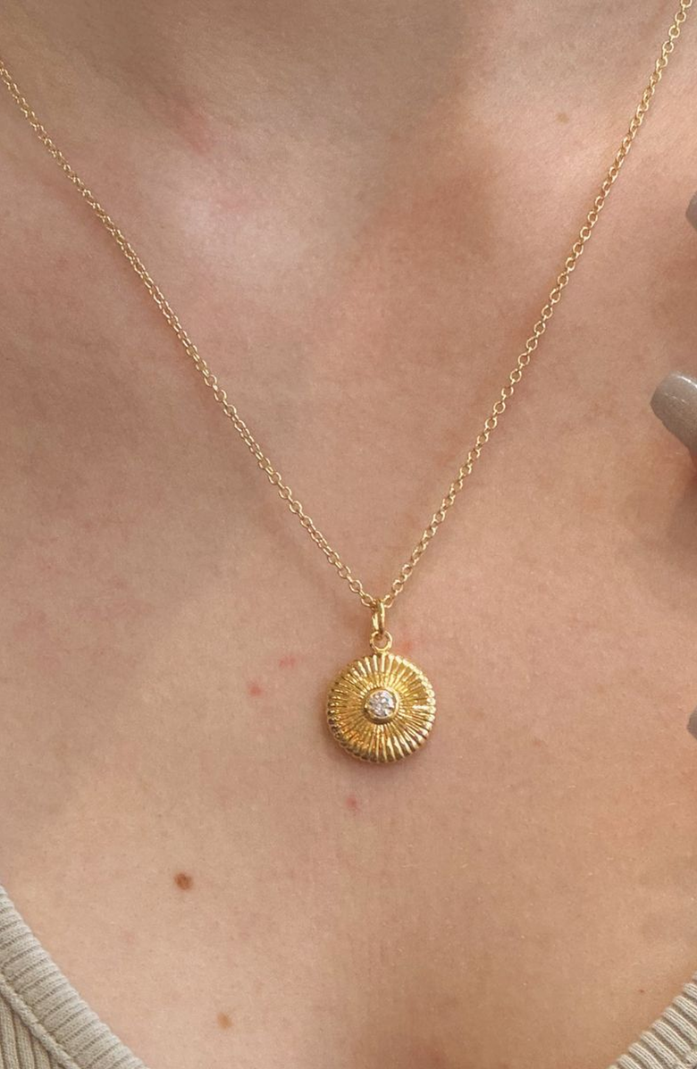 Little Sky Stone Palmer Sunburst Pendant Necklace, Alternate, color, Gold