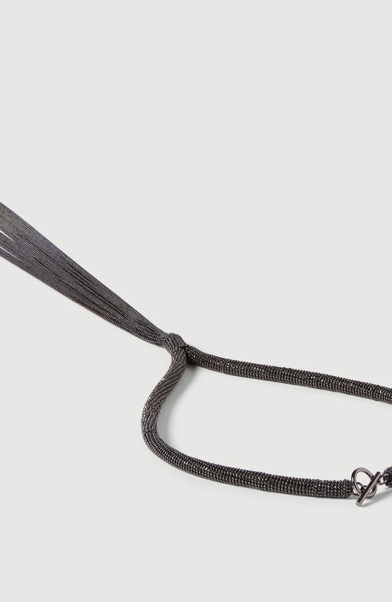 Brunello Cucinelli Monili tie necklace, Alternate, color, Black