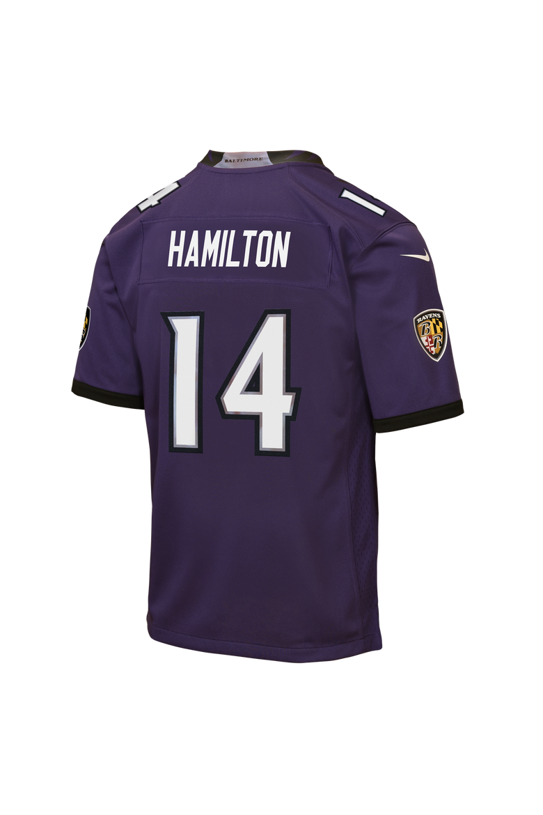 Youth Nike Kyle Hamilton Purple Baltimore Ravens Team Game Jersey, Alternate, color, Purple
