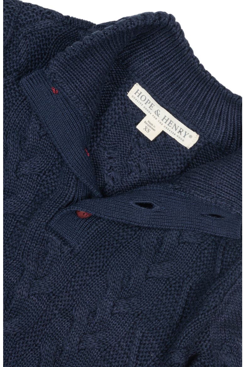 Baby Boys' Organic Mock Neck Cable Sweater, Infant, Alternate, color, Chunky Navy Cable