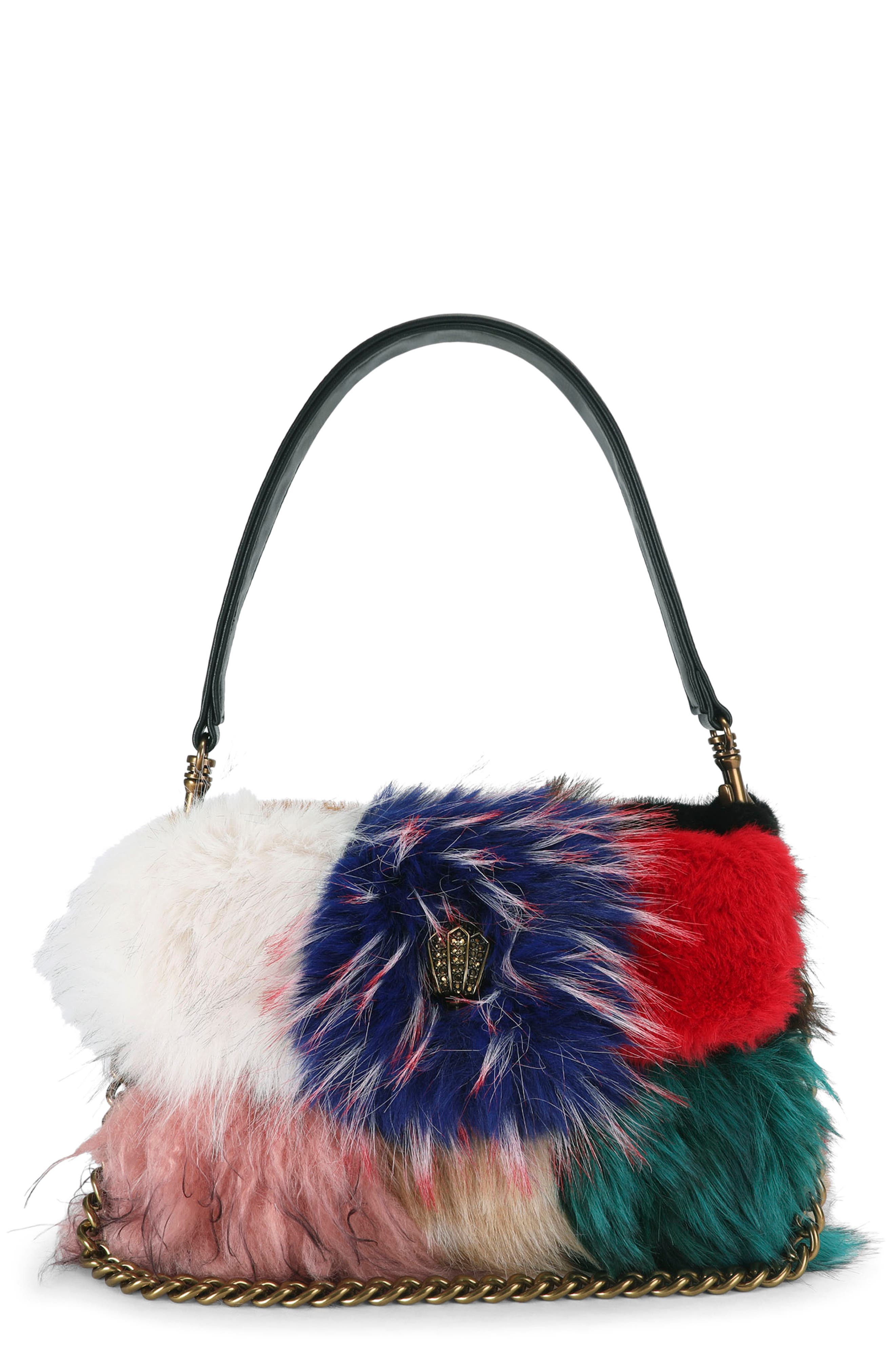 Celia Faux Fur Shoulder Bag, Main, color, OPEN MISCELLANEOUS