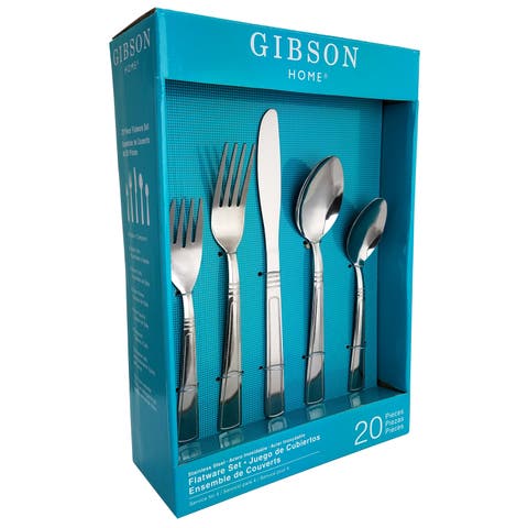 Creston 20-Piece Flatware Set with Tumble Finish
