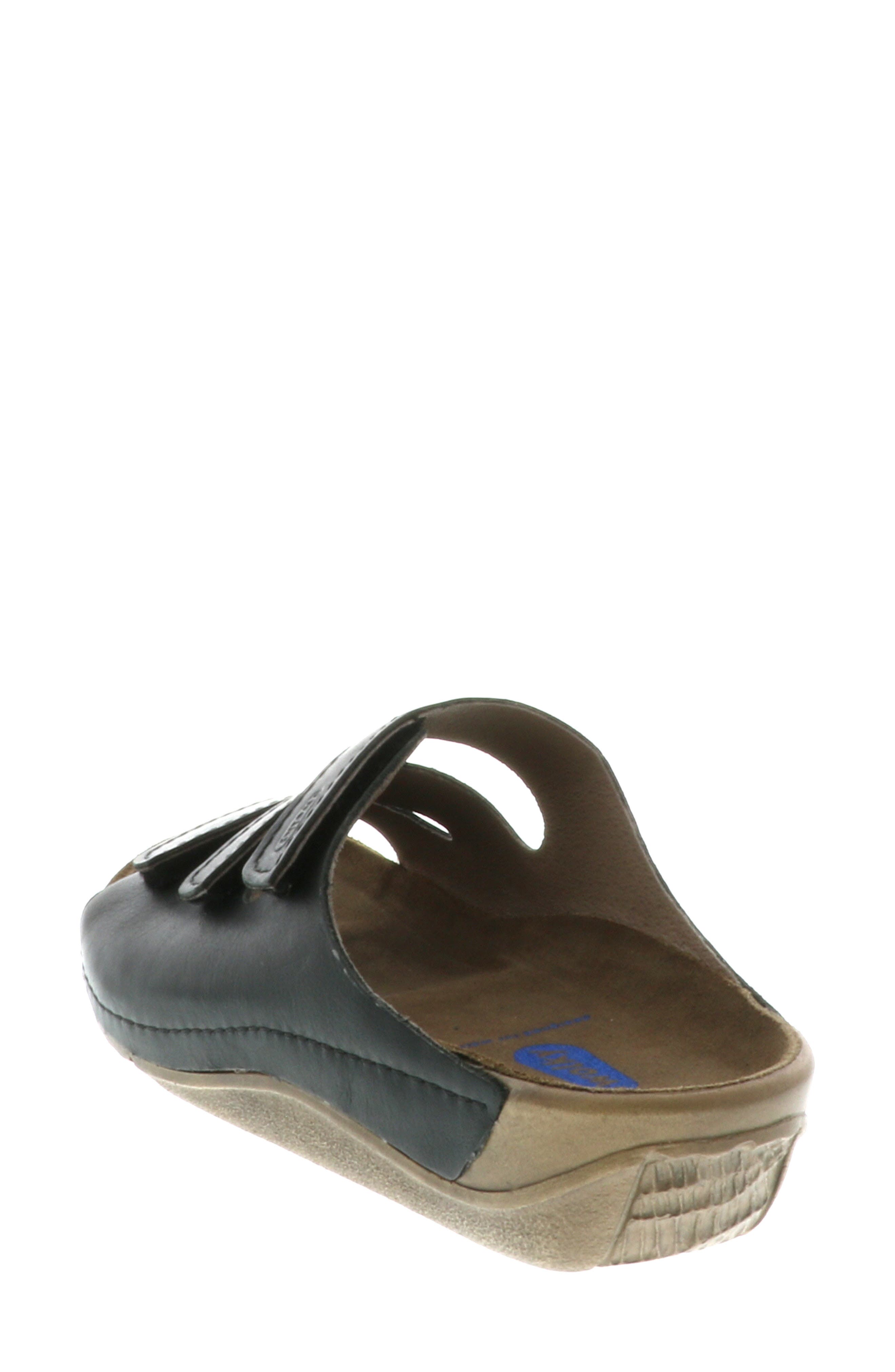 Wolky Nomad Slide Sandal, Alternate, color, Black Leather