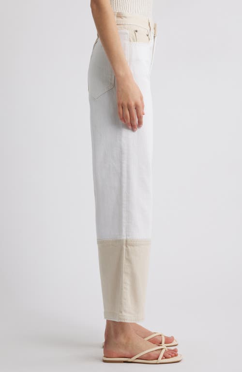 Rails Getty High Waist Crop Wide Leg Jeans In Crema Embroidered