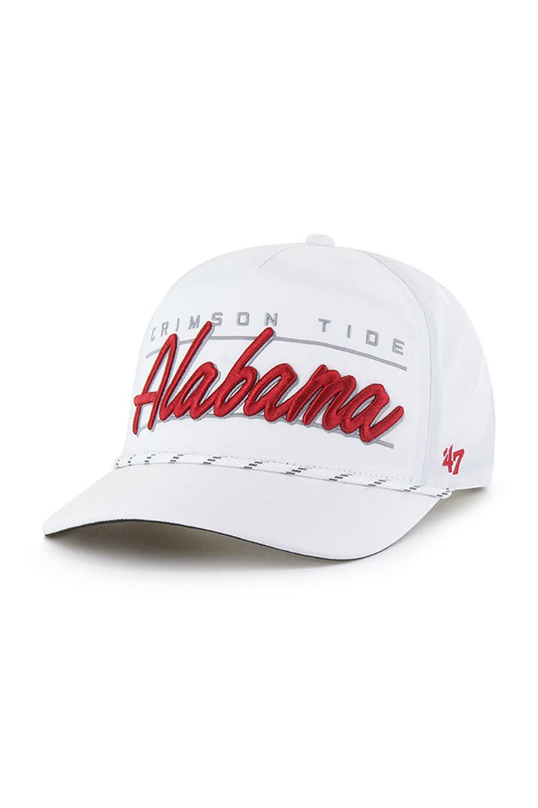 Men's '47 White Alabama Crimson Tide Condor Hitch brrr° Adjustable Hat, Main, color, White