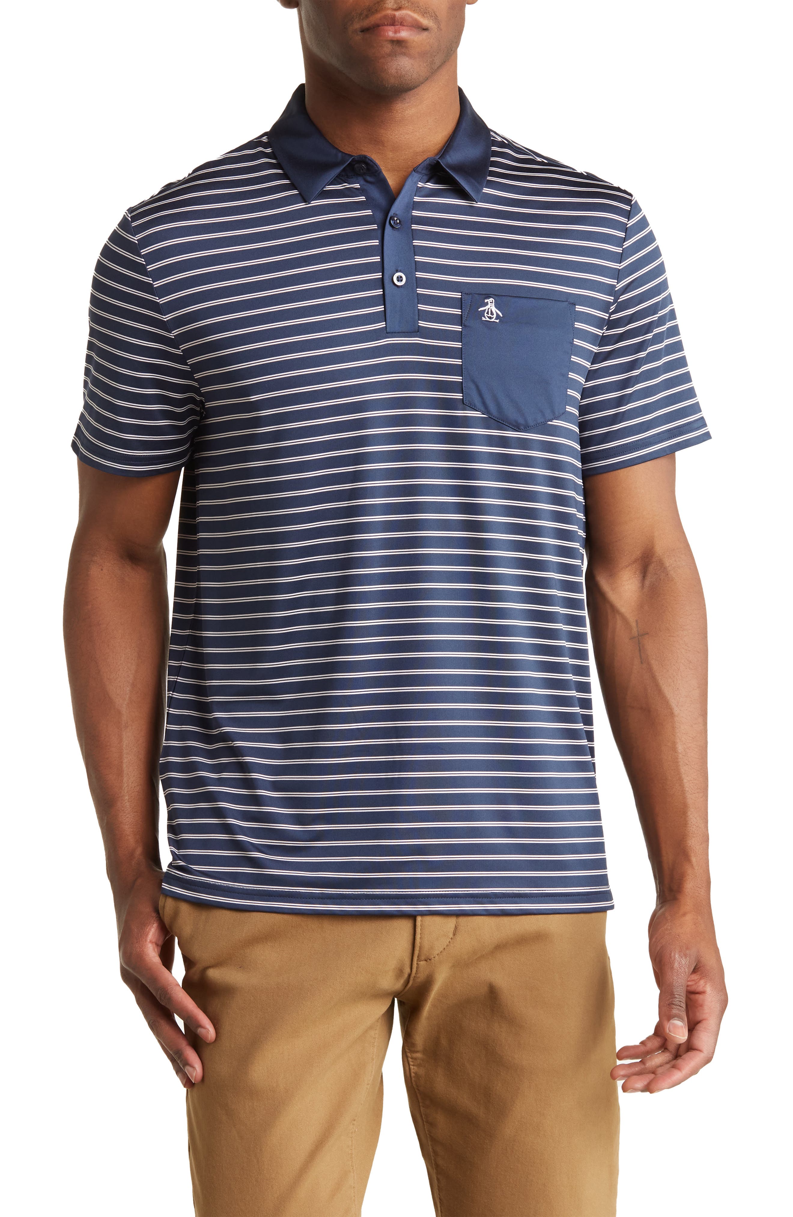 Original Penguin Colorblock Stripe Jersey Polo