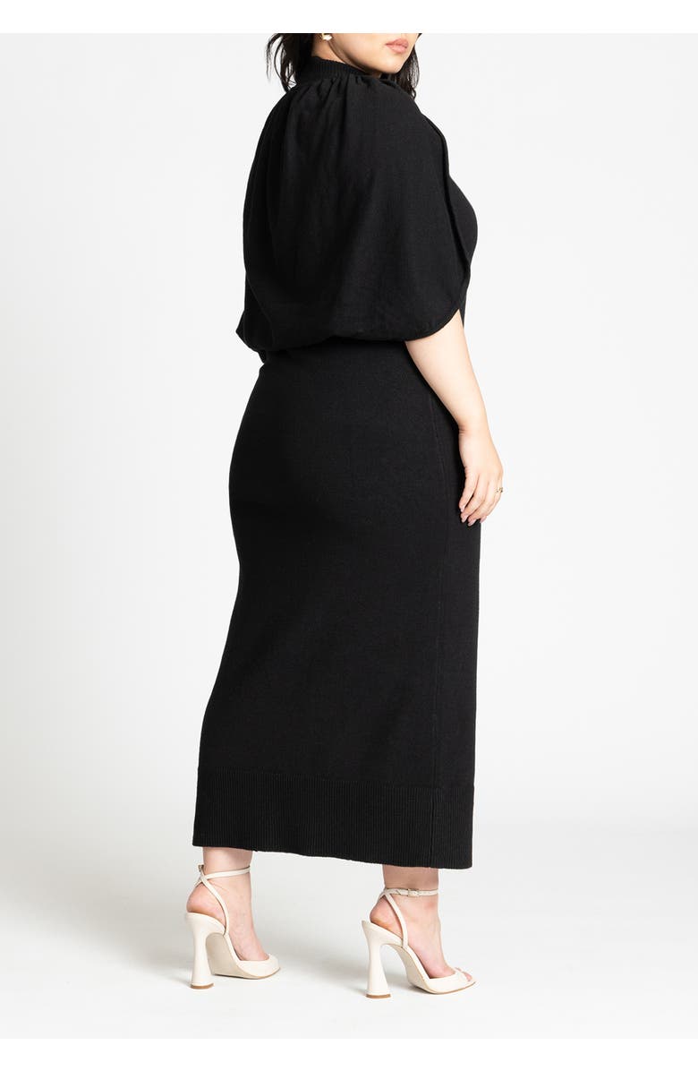 ELOQUII Sweater Cape Dress, Alternate, color, Black Onyx
