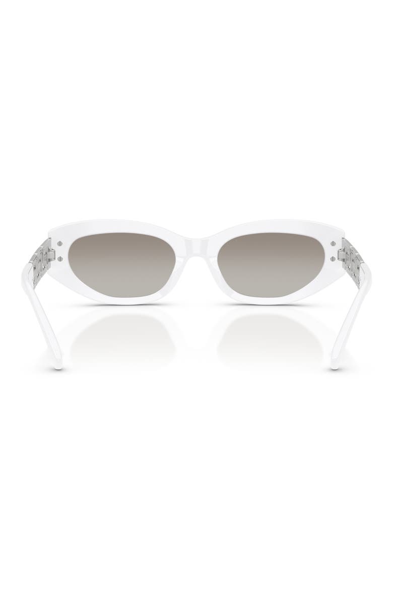 54mm Cat Eye Sunglasses, Alternate, color, WHITE / GREY MIRROR SILVER