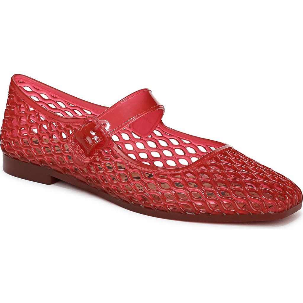 Sam Edelman Michaela Jelly Mary Jane Flat Red Jelly In Red